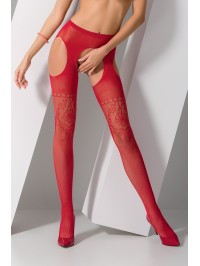 Collants ouverts S017 - Rouge