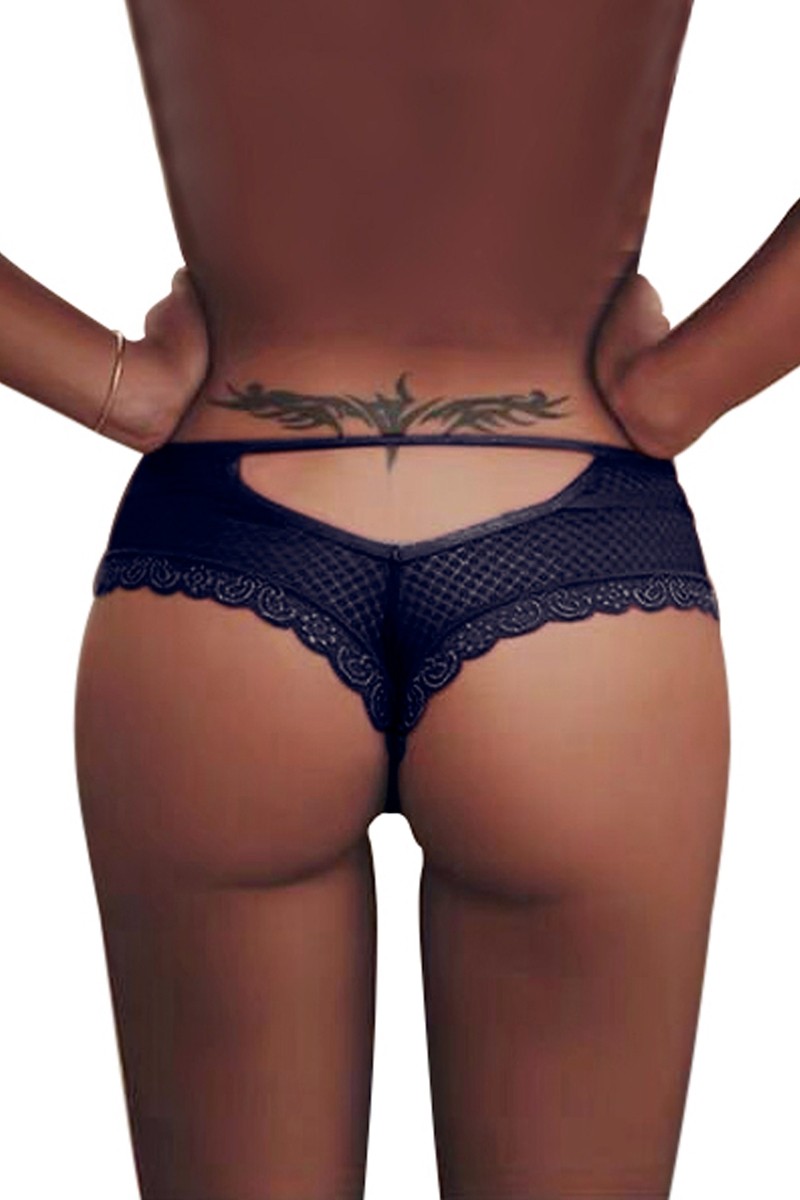 Tanga bleu dentelle - Paris..