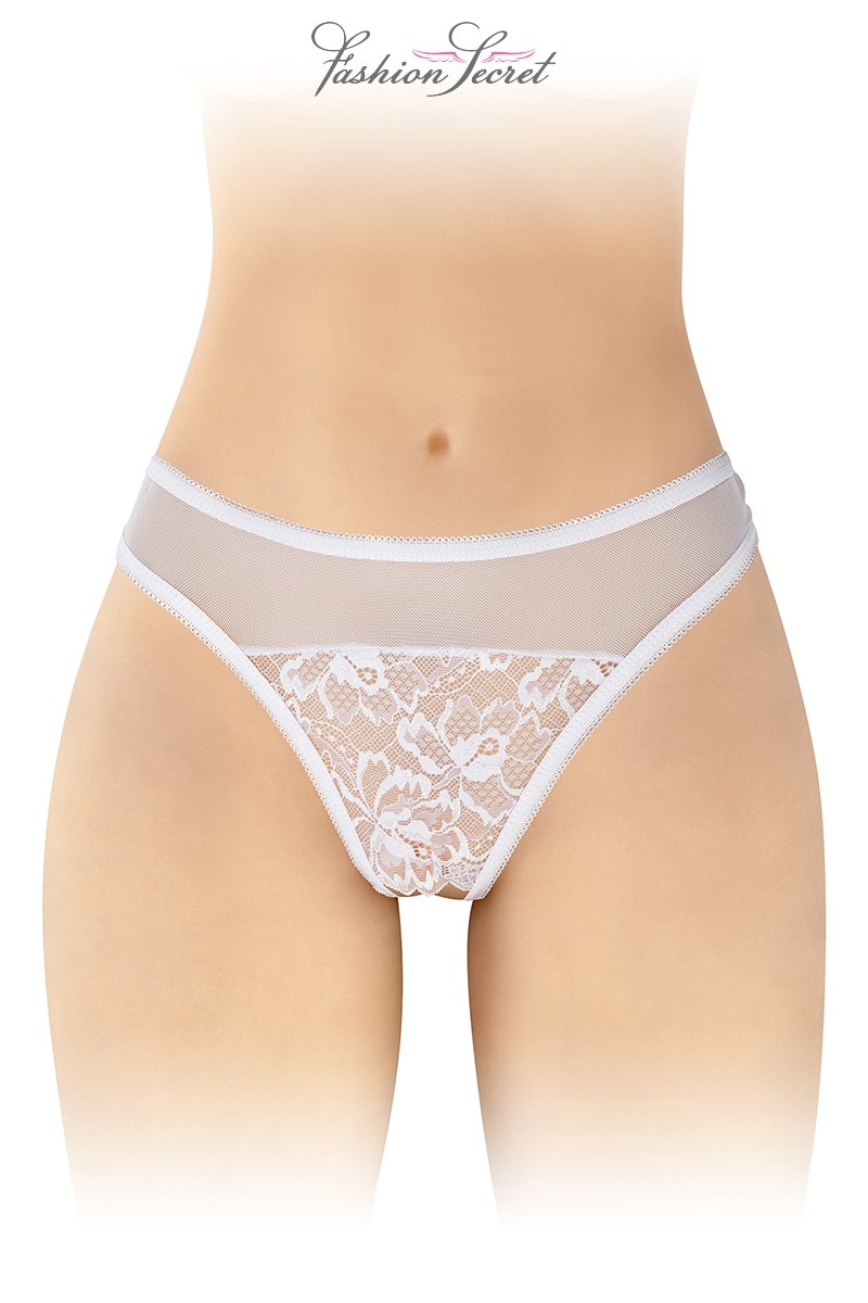 Tanga blanc ouvert Ava -..
